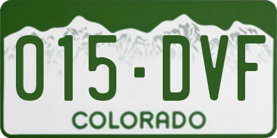 CO license plate 015DVF