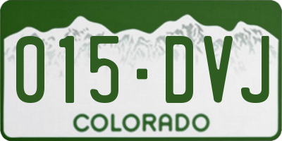 CO license plate 015DVJ