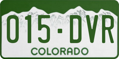 CO license plate 015DVR