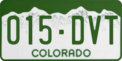 CO license plate 015DVT