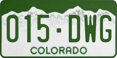 CO license plate 015DWG