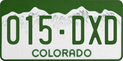 CO license plate 015DXD