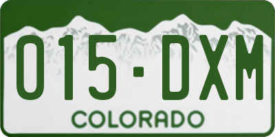 CO license plate 015DXM