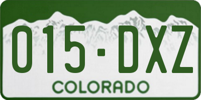 CO license plate 015DXZ