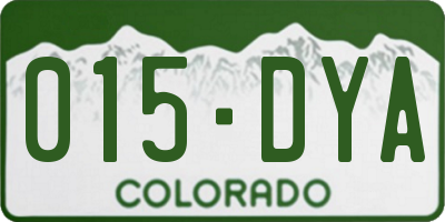 CO license plate 015DYA