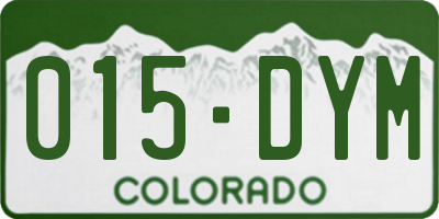 CO license plate 015DYM