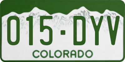 CO license plate 015DYV