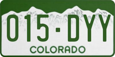 CO license plate 015DYY