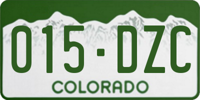 CO license plate 015DZC