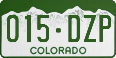 CO license plate 015DZP