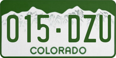 CO license plate 015DZU
