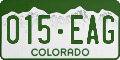 CO license plate 015EAG