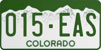 CO license plate 015EAS