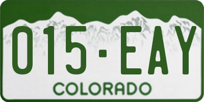 CO license plate 015EAY