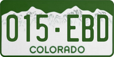 CO license plate 015EBD