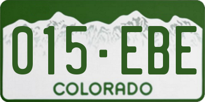 CO license plate 015EBE