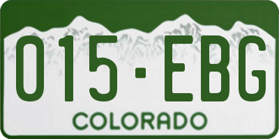CO license plate 015EBG