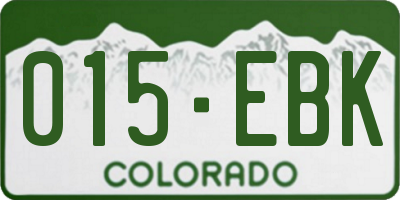 CO license plate 015EBK