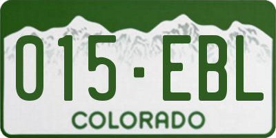 CO license plate 015EBL