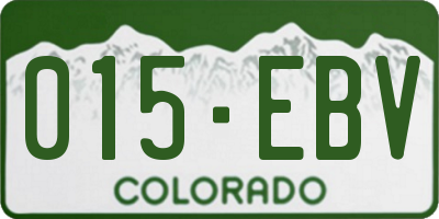 CO license plate 015EBV