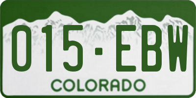 CO license plate 015EBW