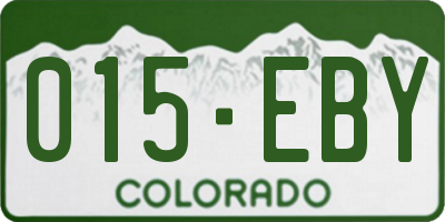 CO license plate 015EBY