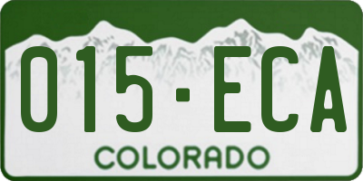 CO license plate 015ECA