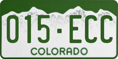 CO license plate 015ECC