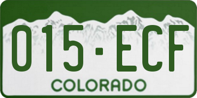 CO license plate 015ECF