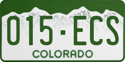 CO license plate 015ECS