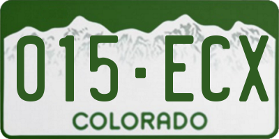 CO license plate 015ECX