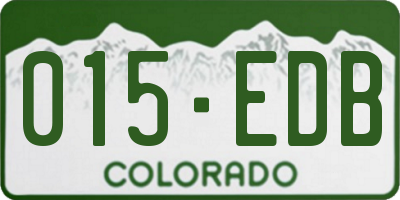 CO license plate 015EDB