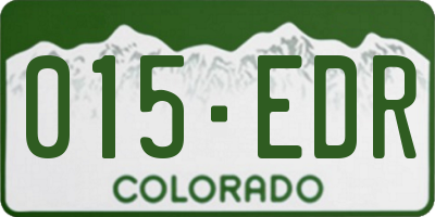 CO license plate 015EDR