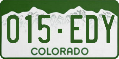 CO license plate 015EDY