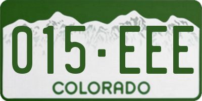 CO license plate 015EEE