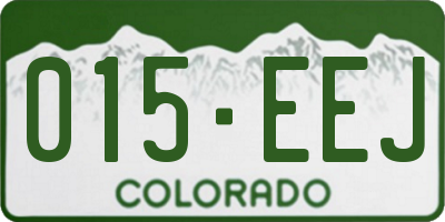 CO license plate 015EEJ