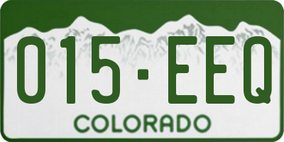 CO license plate 015EEQ