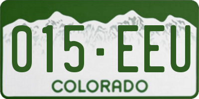 CO license plate 015EEU