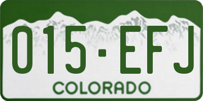 CO license plate 015EFJ