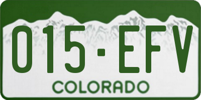 CO license plate 015EFV