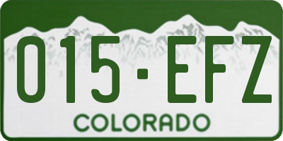 CO license plate 015EFZ