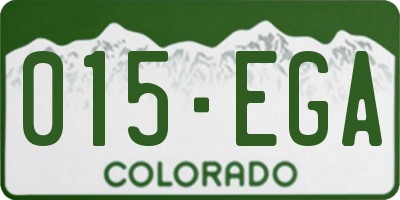 CO license plate 015EGA