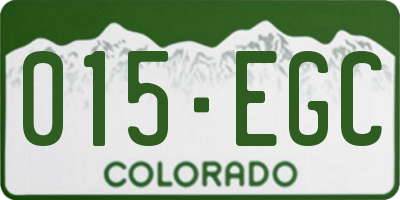 CO license plate 015EGC