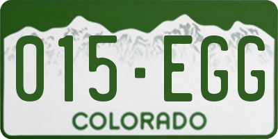 CO license plate 015EGG