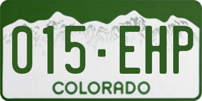 CO license plate 015EHP