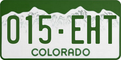CO license plate 015EHT