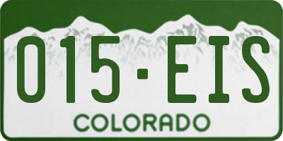 CO license plate 015EIS