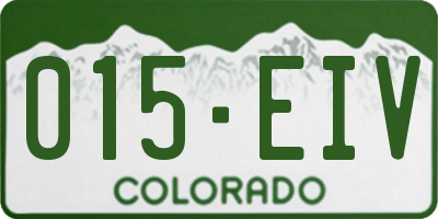 CO license plate 015EIV