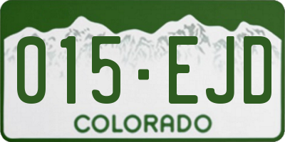 CO license plate 015EJD