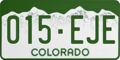CO license plate 015EJE